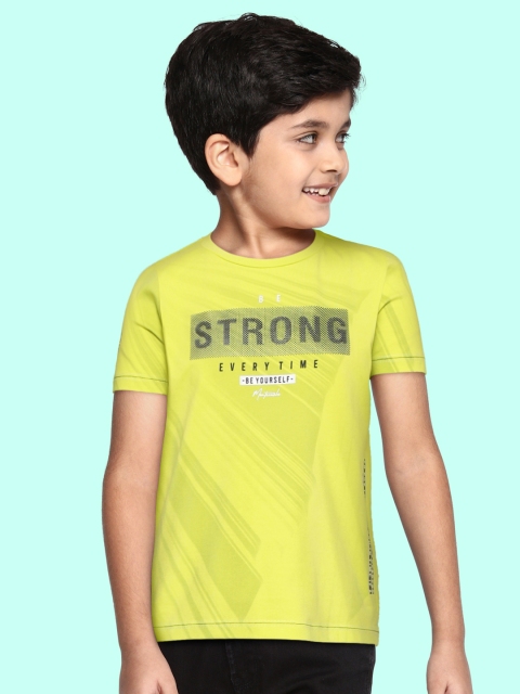 

Monte Carlo Boys Fluorescent Green & Black Typography Printed T-shirt