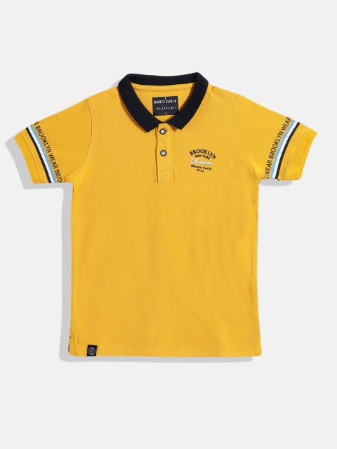 

Monte Carlo Boys Mustard Yellow Polo Collar Cotton T-shirt