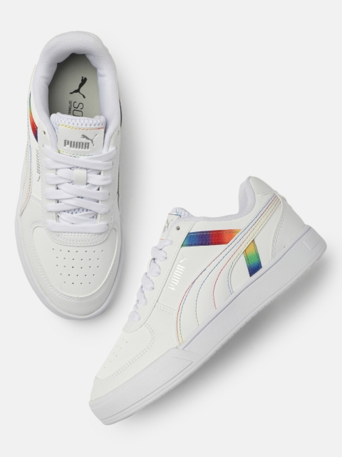 

Puma Unisex White Caven Rainbow Hues Sneakers