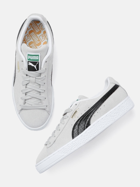 

Puma Unisex Off White Suede Croc Sneakers