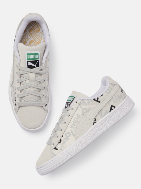 

Puma Men Beige Brand Logo Print Suede Double Layer Regular Sneakers
