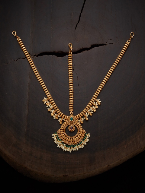 

Kushal's Fashion Jewellery Woman Ruby & Gold Plated Matha Patti