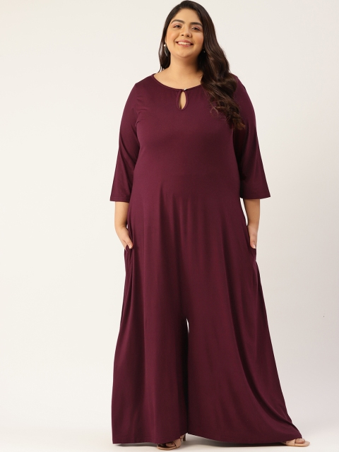 

Revolution Burgundy Solid Culotte Jumpsuit