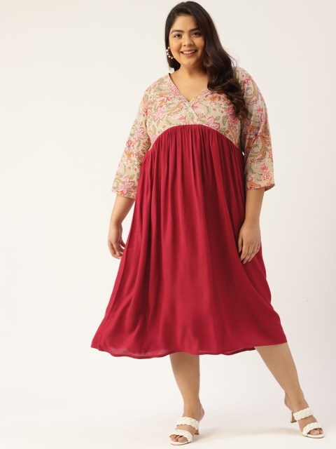 

Revolution Green & Pink Midi Dress