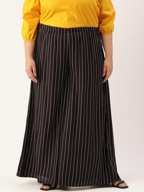 

Revolution Women Black & White Striped Palazzos
