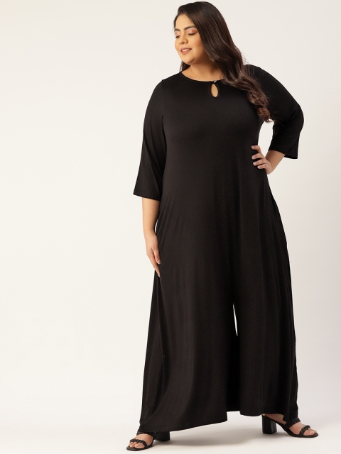 

Revolution Black Solid Culotte Jumpsuit
