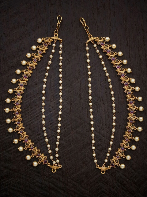 

Kushal's Fashion Jewellery Women Gold-Toned & Red Set of 2 Hair Accessory Set