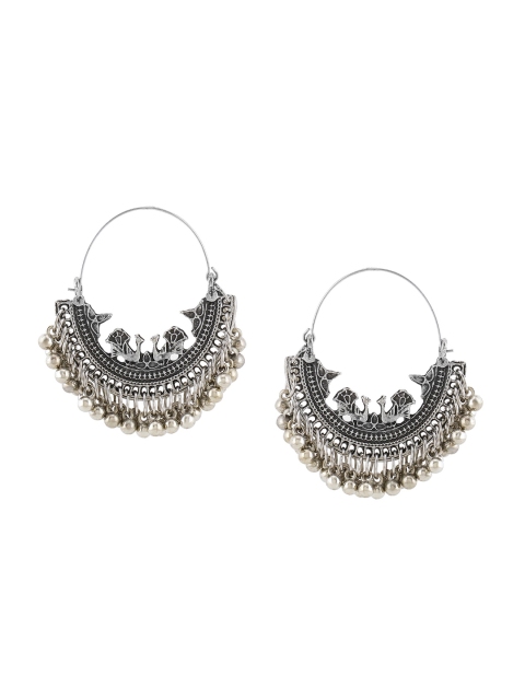 

SATCHEL Silver-Toned Contemporary Chandbalis Earrings