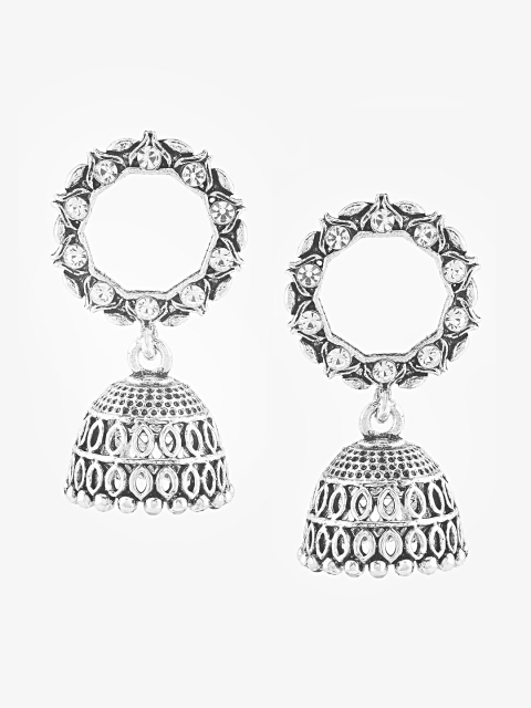 

SATCHEL Silver-Toned Contemporary Jhumkas Earrings