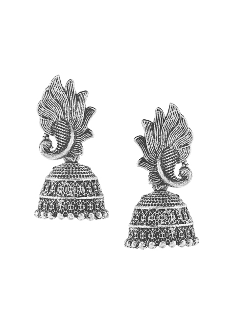 

SATCHEL Silver-Toned Contemporary Jhumkas Earrings