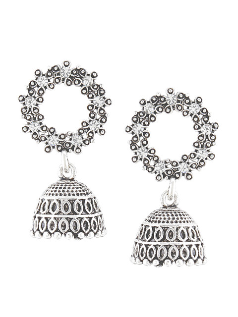 

SATCHEL Silver-Toned Contemporary Jhumkas Earrings
