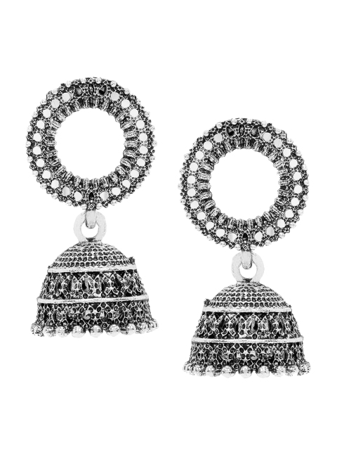 

SATCHEL Silver-Toned Contemporary Jhumkas Earrings