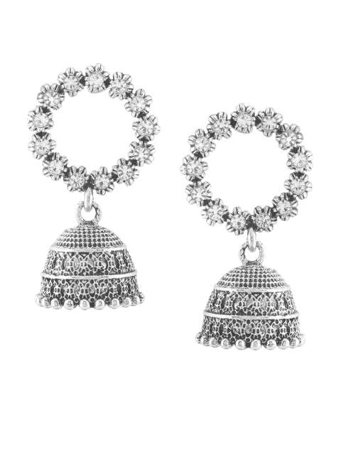 

SATCHEL Silver-Toned Contemporary Jhumkas Earrings