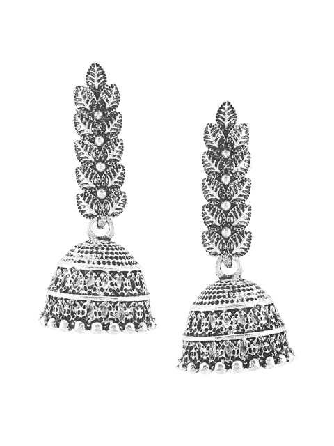 

SATCHEL Silver-Toned Dome Shaped Jhumkas Earrings