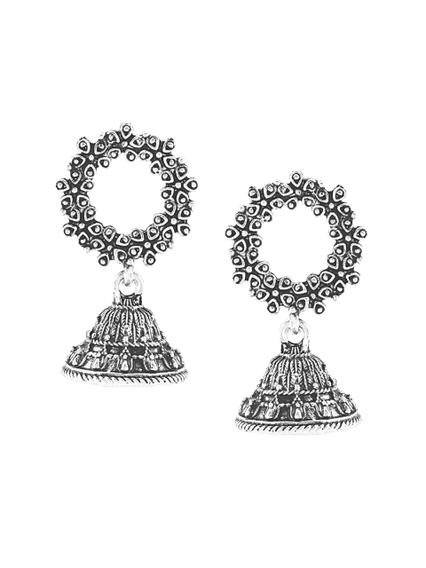

SATCHEL Silver-Toned Contemporary Jhumkas Earrings