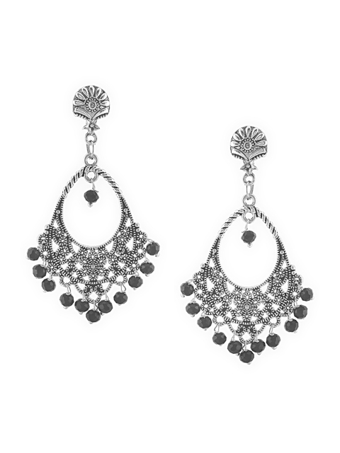 

SATCHEL Silver-Toned Contemporary Jhumkas Earrings