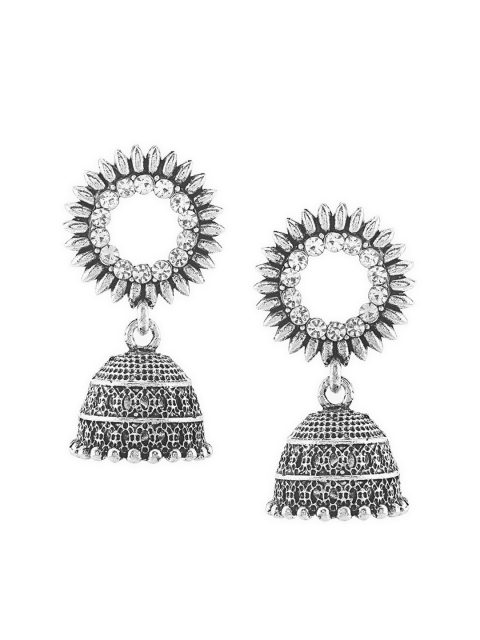 

SATCHEL Silver-Toned Contemporary Jhumkas Earrings