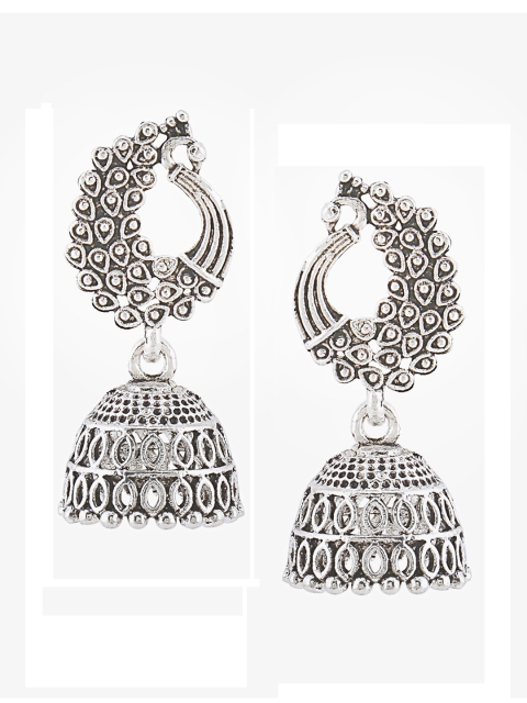 

SATCHEL Silver-Toned Contemporary Jhumkas Earrings