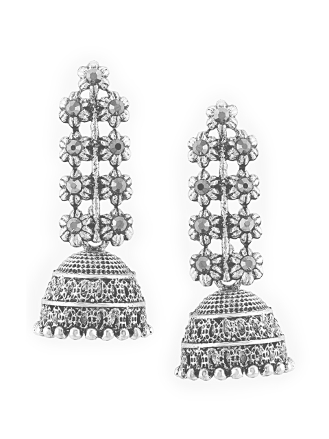 

SATCHEL Silver-Toned Contemporary Jhumkas Earrings