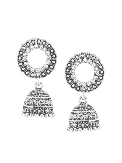 

SATCHEL Silver-Toned Contemporary Jhumkas Earrings