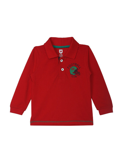 

612 league Boys Red Polo Collar Applique T-shirt