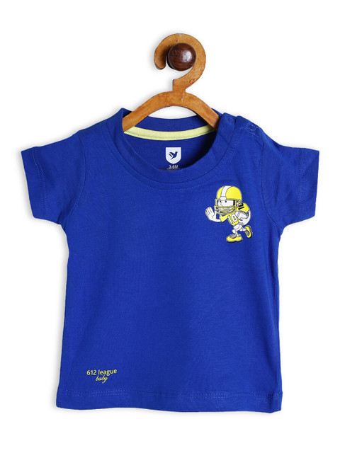 

612 league Boys Blue Rugby Player Printed T-shirt