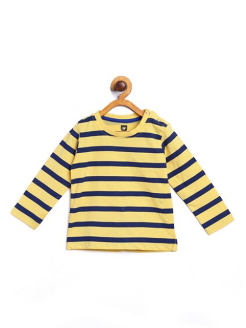 

612 league Boys Yellow & Blue Striped T-shirt