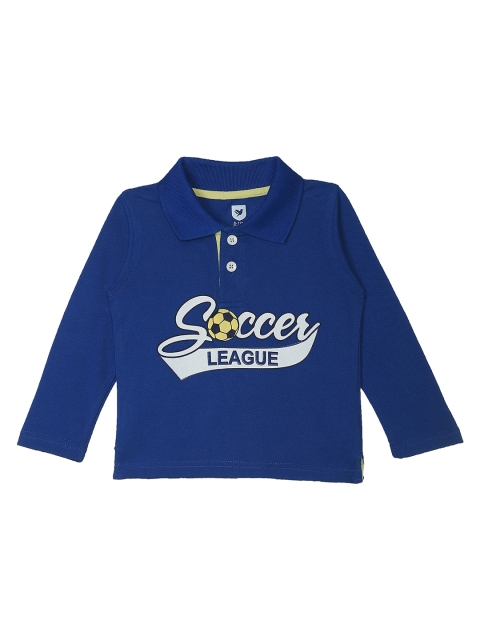

612 league Boys Red Typography Printed Polo Collar Pockets T-shirt