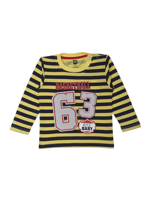 

612 league Boys Yellow & Black Striped T-shirt