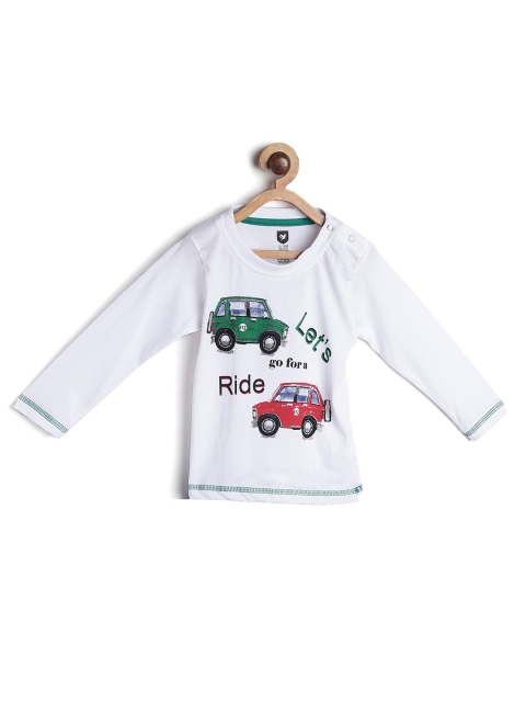 

612 league Boys White Printed T-shirt