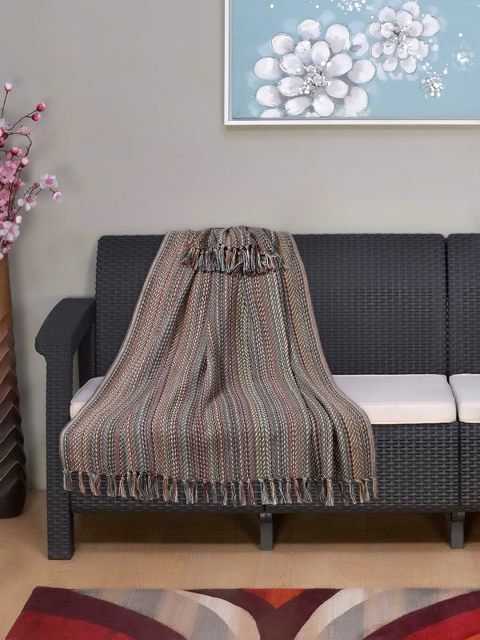 

Mezposh Multicoloured Striped Sofa Throw, Multi