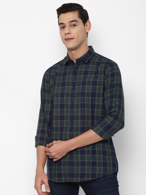 

Allen Solly Sport Men Navy Blue Tartan Checks Checked Pure Cotton Casual Shirt