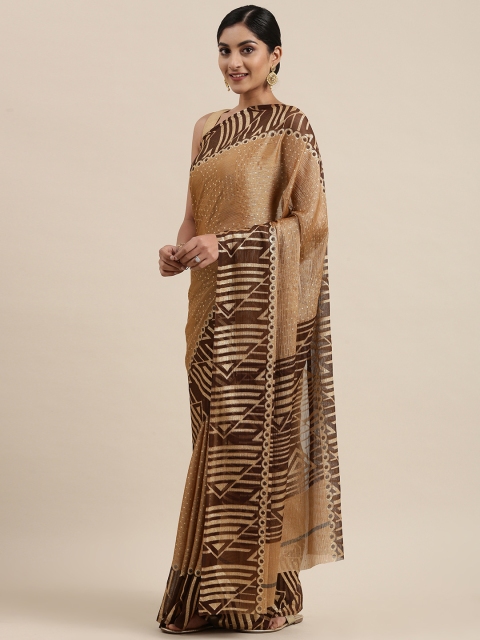 

Pothys Brown Poly Chiffon Saree