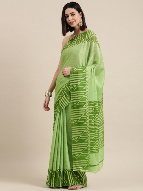 

Pothys Green Checked Saree