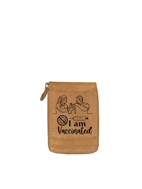 

ABYS Unisex Tan & Black Printed Zip Detail Leather Zip Around Wallet