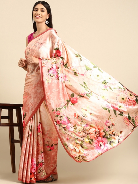 

Anouk Women Pink & White Floral Saree