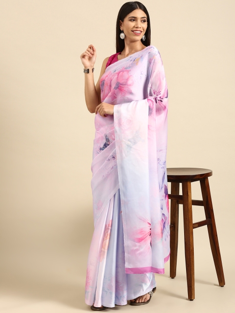 

Anouk Women Pink & White Floral Saree