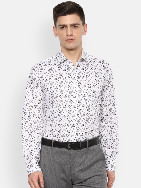 

Van Heusen Men White Floral Printed Pure Cotton Formal Shirt
