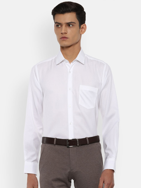 

Van Heusen Men White Micro Checks Pure Cotton Formal Shirt