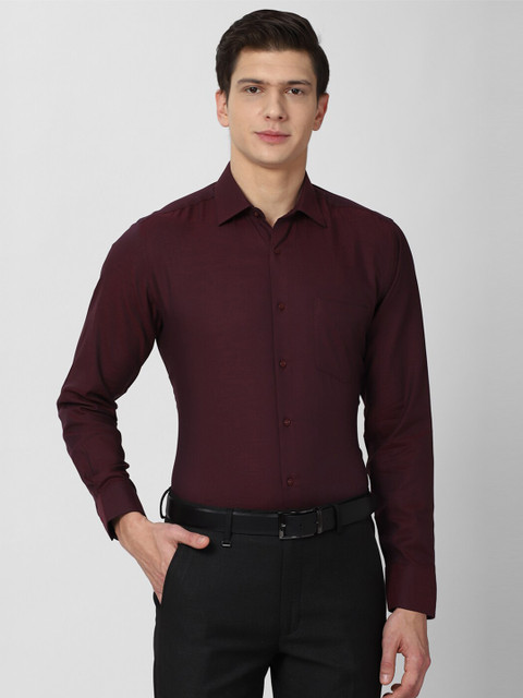 

Van Heusen Men Maroon Pure Cotton Formal Shirt