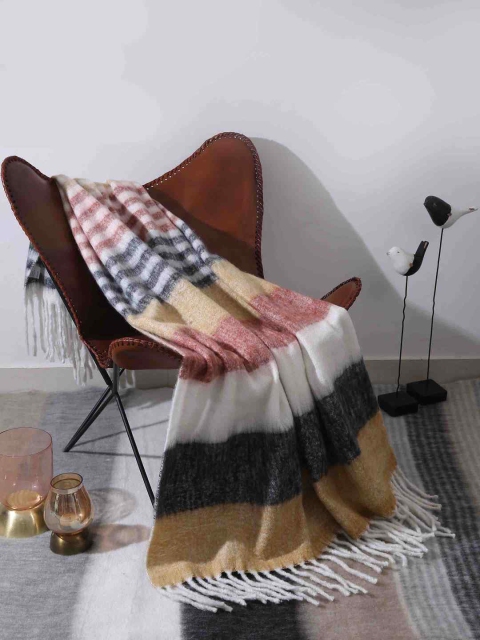 

Amoliconcepts Mustard & Ivory Soft Wool Acrylic Morgan Brushed Throw