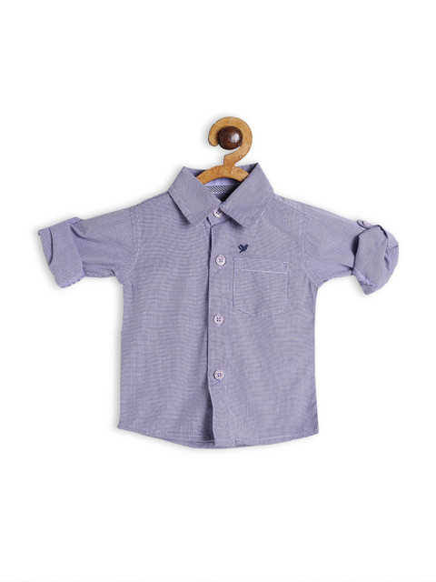 

612 league Boys Blue Classic Printed Casual Shirt