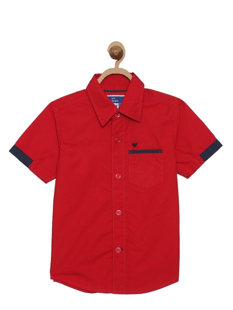 

612 league Boys Red Classic Casual Shirt