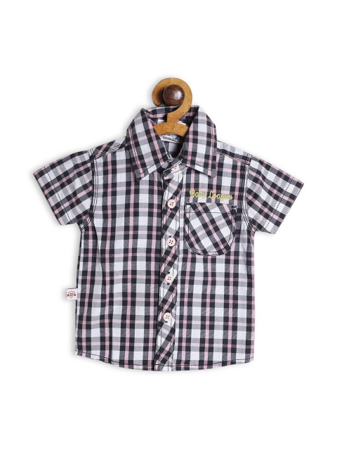 

612 league Boys White Classic Checked Casual Shirt