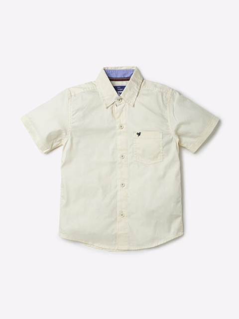 

612 league Boys Yellow Classic Cotton Casual Shirt