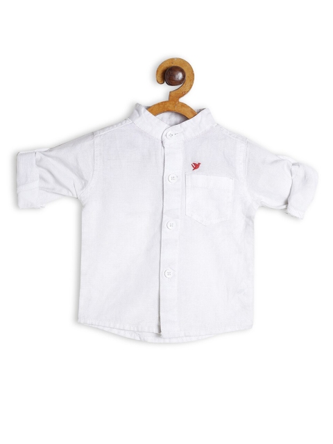 

612 league Boys White Classic Casual Shirt