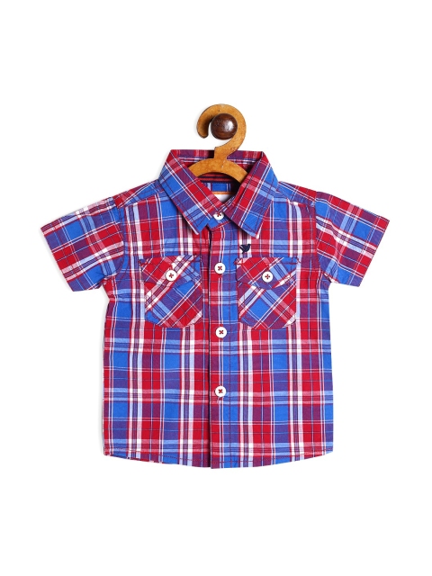 

612 league Boys Red & Blue Classic Checked Cotton Casual Shirt