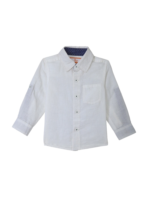 

612 league Boys White Classic Casual Shirt