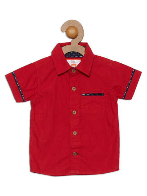 

612 league Boys Red Classic Casual Shirt