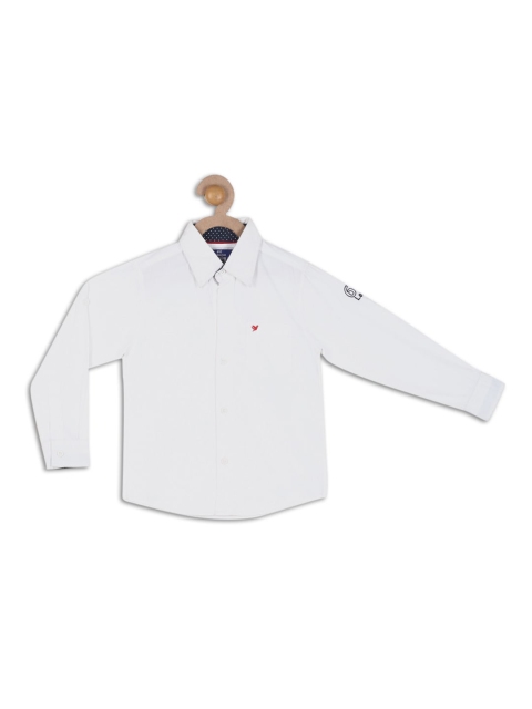 

612 league Boys White Classic Regular Fit Cotton Casual Shirt